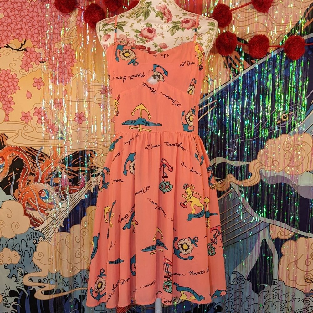 L'Amour Sailor Print Dress - Size 11